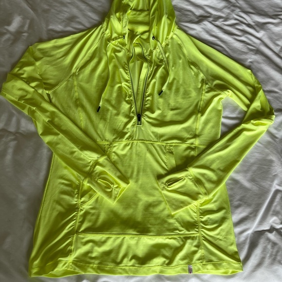 Tangerine Tops - Bright Yellow Lightweight Half Zip Hoodie